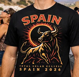 Total Eclipse 2026 in Spain T Shirts