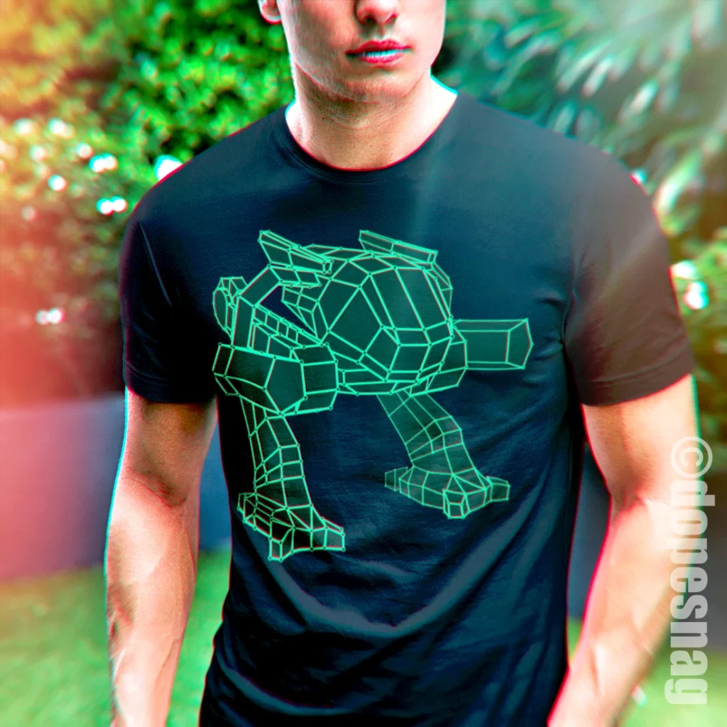 low poly mech gaming tshirt 02 amazon