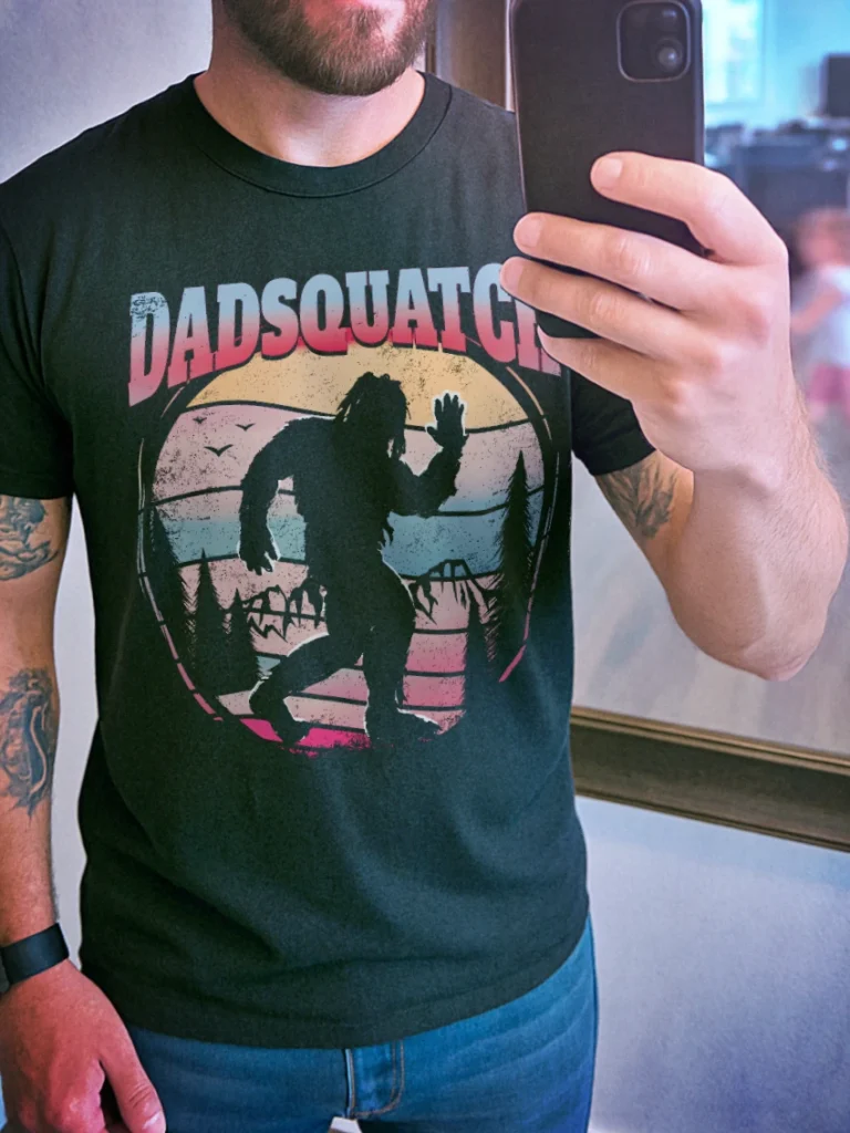dadsquatch tshirt funny sasquatch bigfoot v1 black