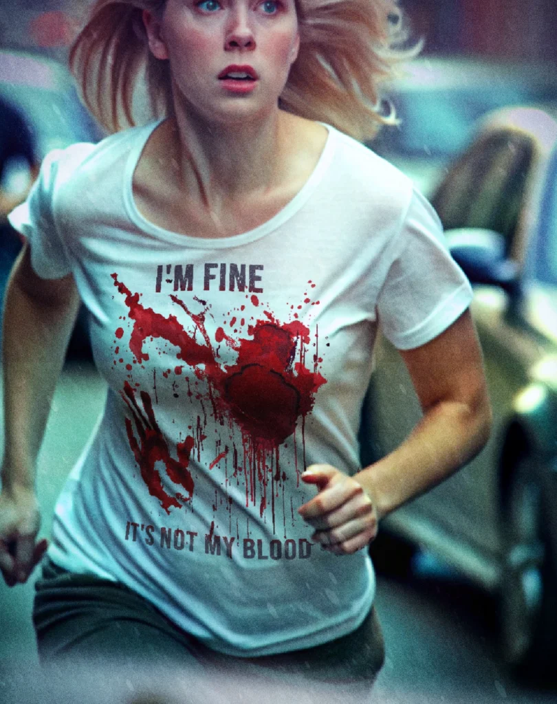 White I am fine its not my blood bloody t shirt