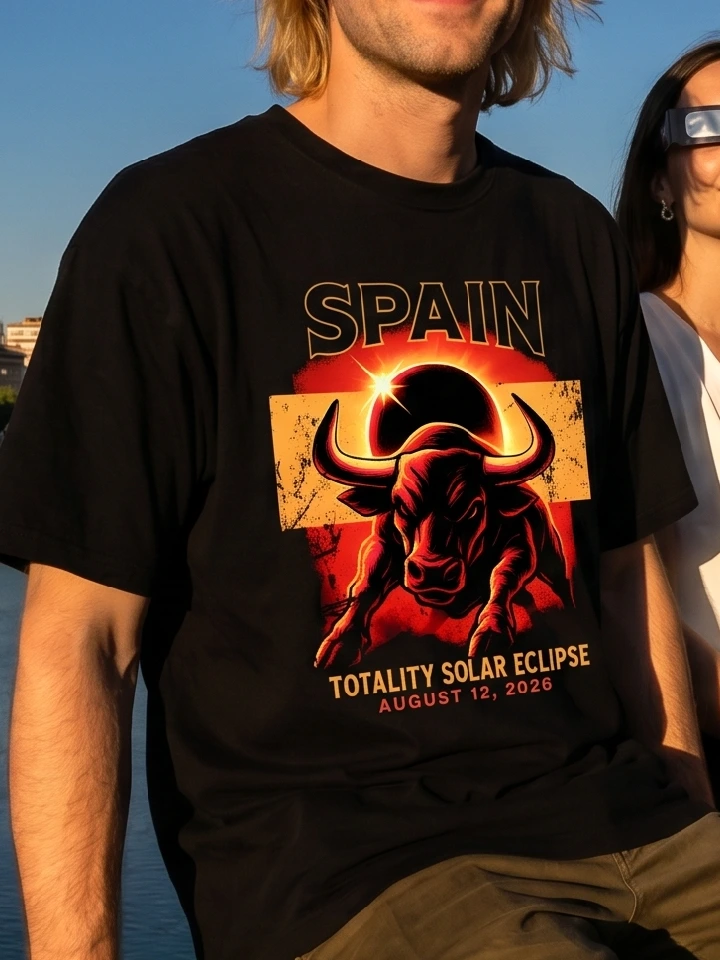 Spanish bull Solar Eclipse 2026 shirt with Spain totality graphic by DOPESNAG